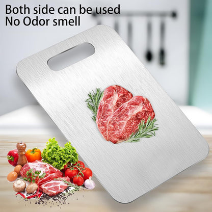 Titanium Cutting Boards for Kitchen, 304 Stainless Steel Cutting Board Set for Meat, Fruit (13.4 * 9 Inch)